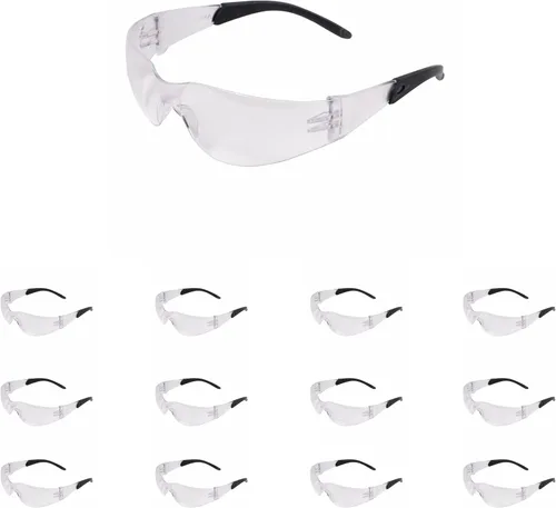 Vista 12 de ATERET 12 pares de gafas de seguridad, lente de policarbonato resistente a los arañazos ANSI Z87.1 resistente a los impactos