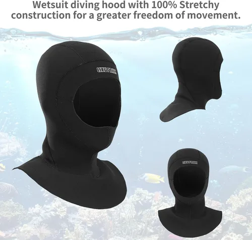 Vista 7 de Traje de neopreno con capucha de buceo para hombres y mujeres, buceo, esnórquel, kayak, natación, vela, piragüismo, surf, deportes acuáticos
