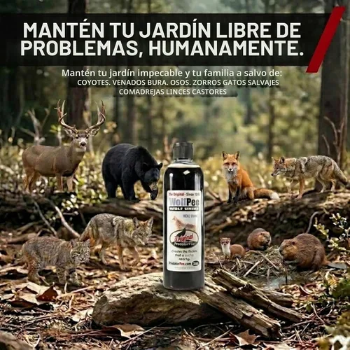 Vista 4 de PredatorPee 100% orina de lobo natural depredador aroma al aire libre jardín