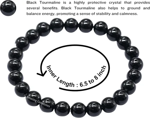 Vista 461 de Amazing Gemstone Pulsera de cristal para mujeres y hombres, pulsera de cristal curativo de protección, pulsera elástica con cuentas de piedras