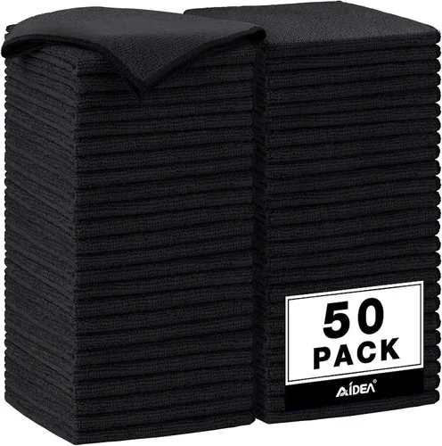Vista 29 de AIDEA - Paño de limpieza de microfibra, 10 unidades, toallas de microfibra negras, 12 x 12 pulgadas Microfiber Towels for Cars, Wash Cloths, Lint