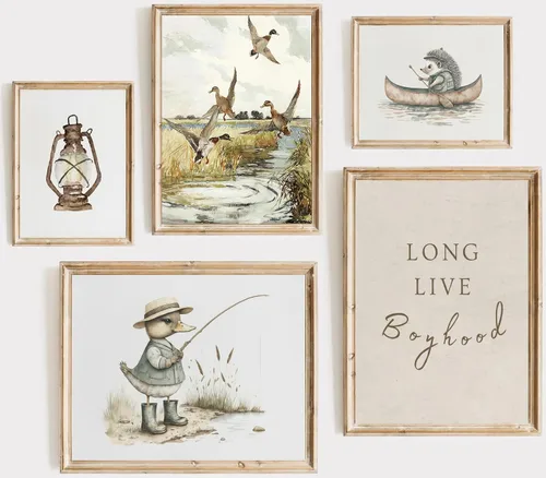 Vista 8 de ONEOLTN Arte de Pared en Lienzo Vintage de Conejito Piloto para Guardería Imágenes Temáticas de Aventura Habitación de Bebé Niño Póster de Avión
