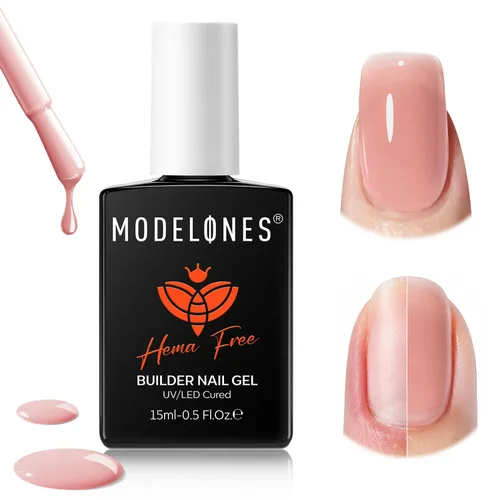 Vista 9 de modelones Builder Nail Gel HEMA-Free Neutral Nude Builder Strengthener