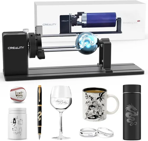 Vista 10 de Creality Kit de rodillos rotativos con elevadores para grabador láser Falcon A1, accesorios de grabado para grabar objetos cilíndricos, copa