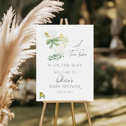 Vista 18 de Personalized Baby Shower Welcome Sign, Custom Baby Name, Shower Sign, Wildflower A Little Wildflower on the Way, Brunch, Elegant Version 01