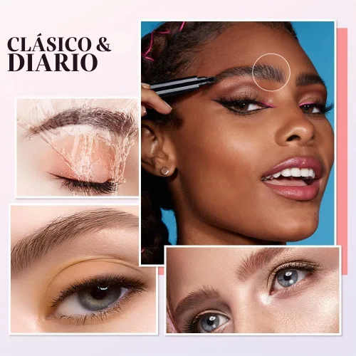Vista 3 de Lápiz de microblading para cejas, 2024 NUEVO Lápiz de tatuaje mágico para cejas 4 puntas de horquilla, crea cejas naturales tipo cabello, lápiz