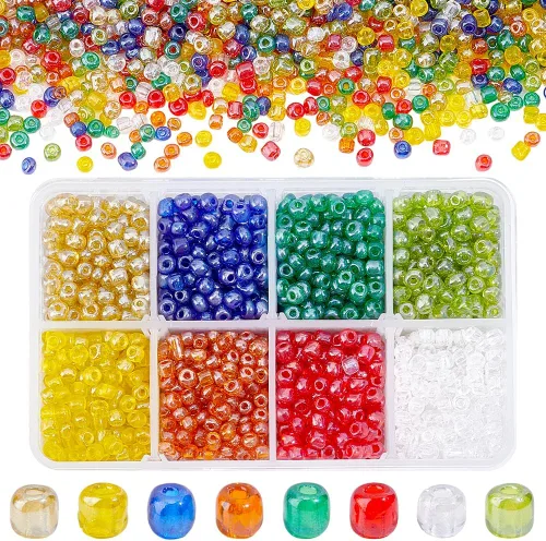 Vista 12 de PH PandaHall 1800 piezas Cuentas de semillas de fantasía nubladas de 6 colores 3mm Cuentas de vidrio cremoso Cuentas redondas para la cintura