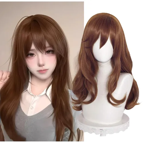 Vista 11 de Aicos Power Cosplay peluca larga naranja recta Cosplay pelucas con Poder naranja