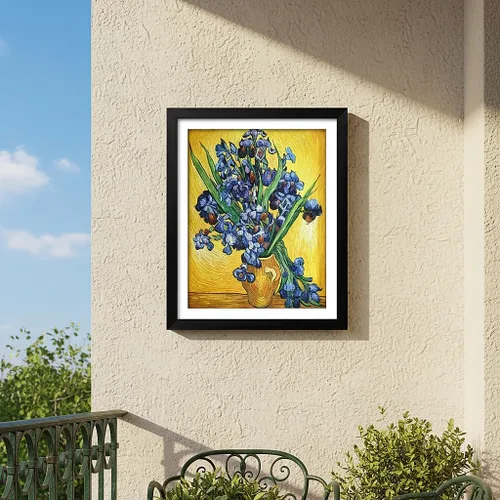 Vista 2 de NIHO-JIUMA Kit de pintura de diamantes Van Gogh, lirios de Van Gogh, regalo de arte de diamante 5D para adultos/adolescentes, decoración del hogar
