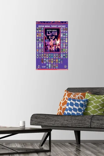 Vista 2 de NFL League - Póster de collage de boletos del Super Bowl LVIII con pasadores
