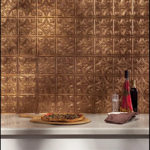 Vista 2 de FASÄDE Kit de protector contra salpicaduras decorativo de vinilo estilo tradicional/patrón 1 de 15 pies cuadrados en bronce antiguo