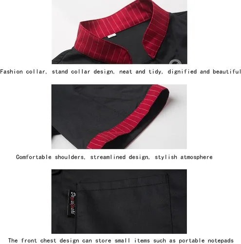 Vista 4 de Short Sleeve Chef Coat for Mens and Women Unisex Chef Jacket Restaurant Kitchen Work Clothes