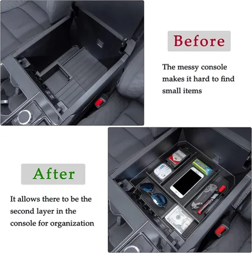Vista 3 de JDMCAR Organizador de consola central compatible con accesorios Toyota Tundra 2022-2025 2026 y reposabrazos Toyota Sequoia 2023-2026, caja