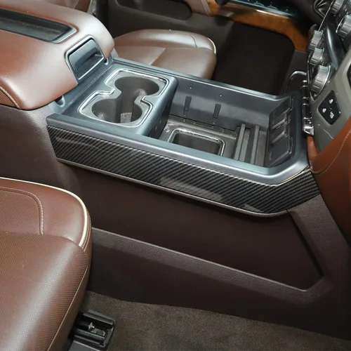 Vista 4 de Voodonala Para Chevy Silverado GMC Sierra 2014-2018 Consola central Accesorios de cambio de marchas lateral, fibra de carbono ABS, 2 piezas