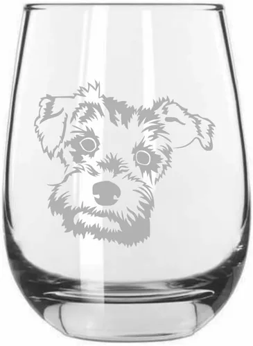 Vista 576 de Shar Pei (chino) - Vaso de vino sin tallo grabado para perro, 15.25 onzas