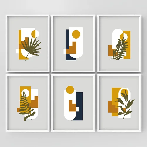 Vista 42 de Juego de galería de collage enmarcado para pared, diseño de plantas de flores de William Morris, ilustraciones de naturaleza silvestre, moderno