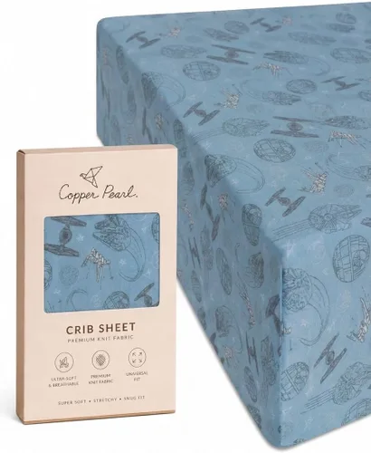 Vista 7 de Copper Pearl: Sábanas de punto prémium para cuna de bebé para niños y niñas, transpirables y suaves, sábanas ajustables para colchones estándar