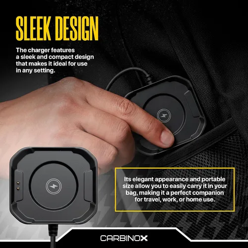 Vista 4 de CARBINOX Cargador de reloj inteligente, cable de carga USB magnético de 2 pines Blaze S