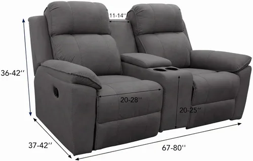 Vista 3 de Easy-Going Funda elástica para sofá reclinable loveseat con consola central, funda de sofá suave ajustada de forro polar para 2 asientos