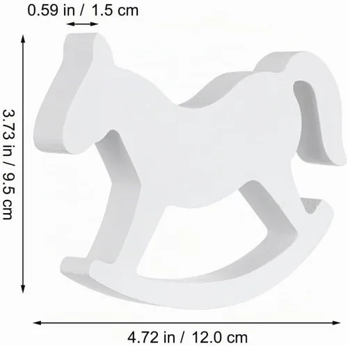 Vista 4 de ULTNICE Pequeño caballo mecedora de madera juguetes para niños - blanco