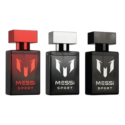 Vista 2 de Messi Sport Coffret para hombre, negro, rojo y plateado EDT Spray Set, 3 x 1.0 oz