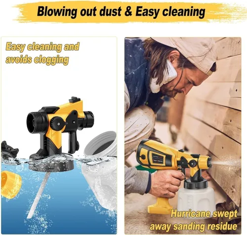 Vista 4 de Herramienta pulverizadora de pintura 1000 W de alta potencia eléctrica pistola de pintura en aerosol fácil de limpiar para muebles gabinetes casa