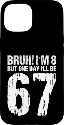 Vista 6 de Bruh I'm 8 But One-Day I'll Be 67 Retro 8th Birthday Kids Case for iPhone 17