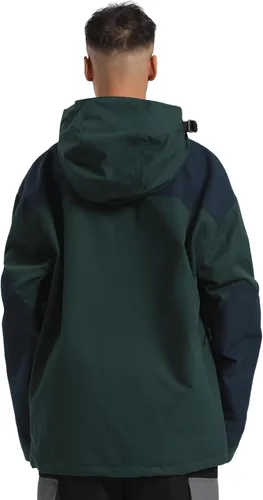 Vista 17 de GSOU SNOW Chaqueta de esquí para hombre, abrigo de nieve para snowboard, cálido, invierno, impermeable, con capucha