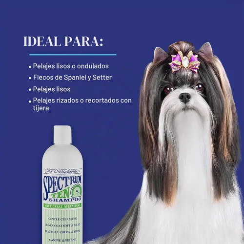 Vista 6 de Chris Christensen Spectrum Ten Champú para perros, acicalar como un profesional, limpieza suave, brillo magnífico, fabricado en EE. UU., 16.0 fl oz