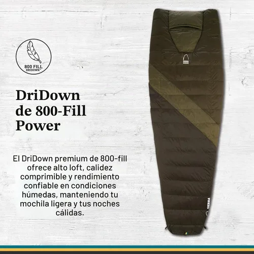 Vista 3 de Sierra Designs Cloud - Saco de dormir de 20 grados DriDown ultraligero sin cremallera para mochileros y camping