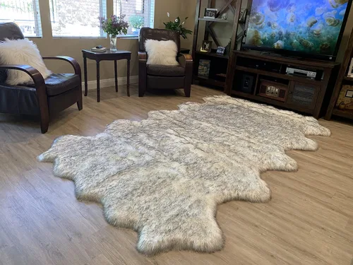 Vista 22 de LAMBZY Alfombra de pelo de oveja sintética, hipoalergénica, súper suave, sedosa para sala de estar, habitación de los niños, sofá
