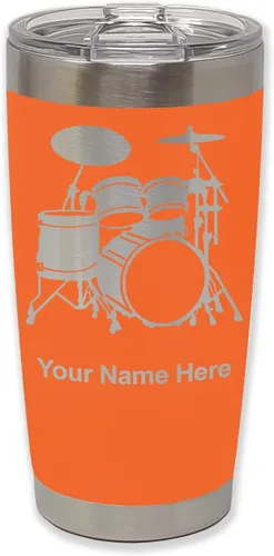 Vista 26 de LaserGram Vaso aislado al vacío de 20 onzas, juego de batería, grabado personalizado incluido (negro)