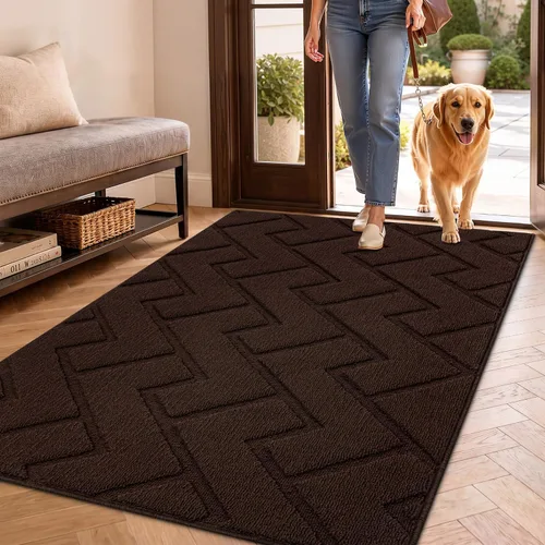 Vista 11 de hicorfe Tapete para puerta delantera para entrada exterior, 20 x 31.5 pulgadas, absorbente, resistente a la suciedad, tapetes de bienvenida
