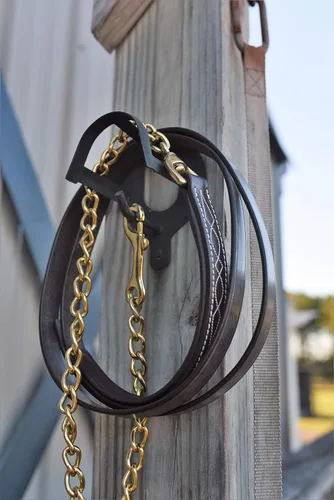 Vista 4 de Huntley Equestrian Correa de cuero con cadena (costura elegante, acolchada)