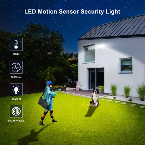 Vista 3 de EMANER Luz de inundación controlada por interruptor, impermeable, luz de seguridad con cable de 110 V siempre encendida, luz exterior regulable