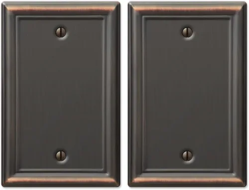 Vista 15 de Amerelle 149DDB - Placa de pared Chelsea, 1 Duplex, acero, bronce envejecido, 1 paquete