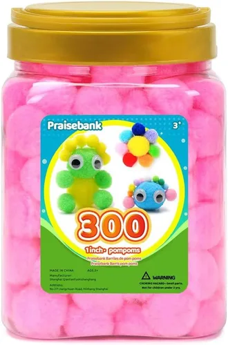 Vista 52 de Praisebank Pompones Negros - 2000 piezas, 1cm, Ideales para Artes y Manualidades, Bolas de Pompón en Frasco