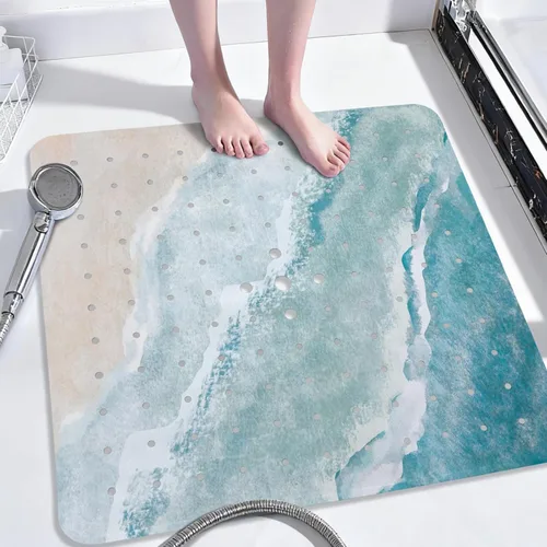 Vista 18 de Tapete de baño de sirena antideslizante, bonito tapete de baño de goma para bañera, tapete de baño para niños y niñas pequeñas, tapete de ducha