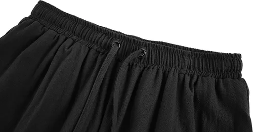 Vista 2 de Pantalones de tobillo medievales para niños y niños, disfraz de pirata vikingo, renacentista, con cordones, pantalones de navegador con bandas