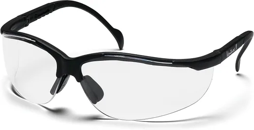 Vista 20 de Pyramex Venture II Safety Eyewear, Indoor/Outdoor Mirror Anti-Fog Lens Lente de espejo de E/S/marco azul metálico