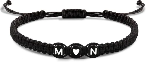 Vista 136 de Pulseras con iniciales para mujeres y hombres, regalos para novia, novio, pulseras de letras "I Love You", regalos para ella, él, mejor amigo