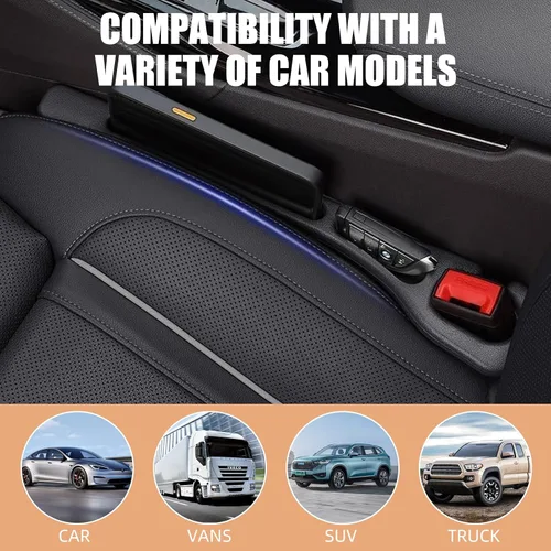 Vista 6 de Protector de asiento sin caída, relleno de espacio para asiento de automóvil, rellenos de espacio entre el asiento y la consola evitan que las cosas