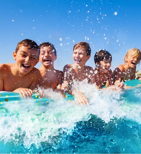 Vista 6 de POZA - Paquete de 2 flotadores inflables gigantes para piscina, lujosos fideos flotantes de agua gigantes de 74 pulgadas llenos de confeti