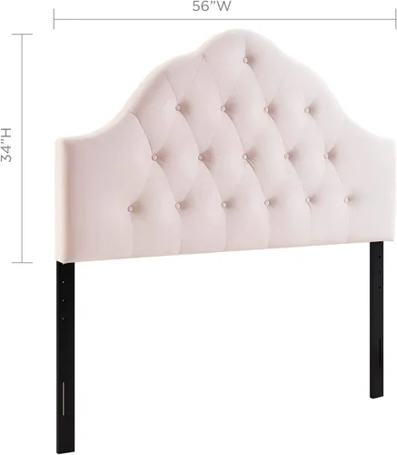 Vista 2 de Modway Sovereign - Cabecero de terciopelo con estilo capitoné de diamantes para cama matrimonial, color rosa