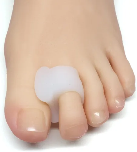 Vista 14 de ZenToes Separadores de dedos de gel para dedos superpuestos, juanetes, alineación del dedo gordo, corrector y espaciador, paquete de 4 (beige)