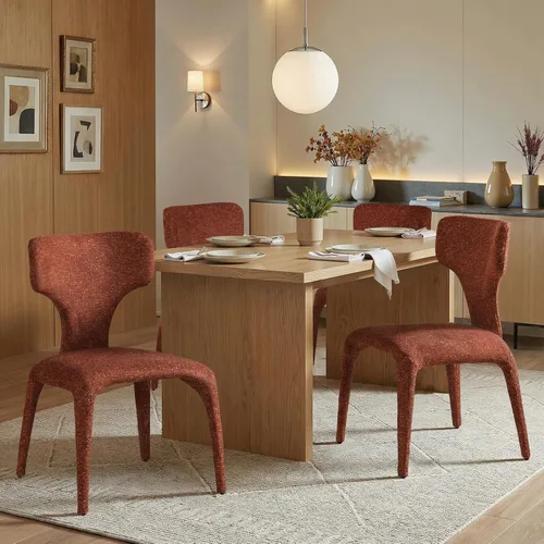 Vista 8 de Sillones decorativos tapizados beige con respaldo curvado minimalista moderno de 2 piezas Diseño ergonómico para sala de estar, estudio
