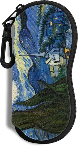 Vista 43 de Hion Sunglasses Case Ultra Light Neoprene Zipper Eyeglass Soft Case with Belt Clip