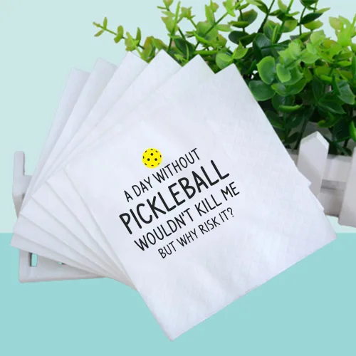 Vista 8 de Divertidas servilletas de cóctel con cita de pickleball, 50 unidades al día sin pickleball Wouldn't Kill Me But Why Risk It Servilletas desechables