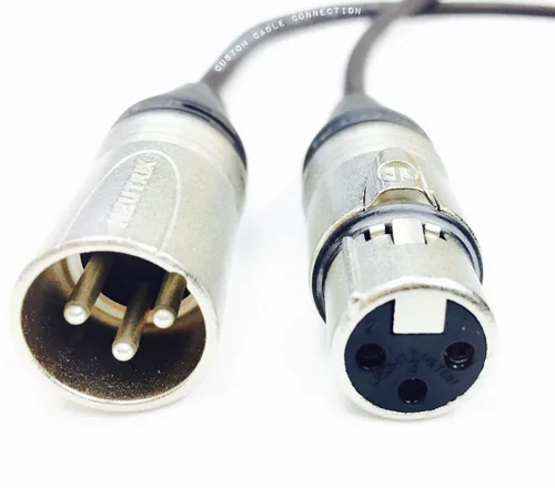 Vista 2 de Cable de datos XLR de 24 AWG (calibre) DMX512 de 1 pie de 3 pines macho a hembra para iluminación de escenario, luces LED de subida, luces de DJ