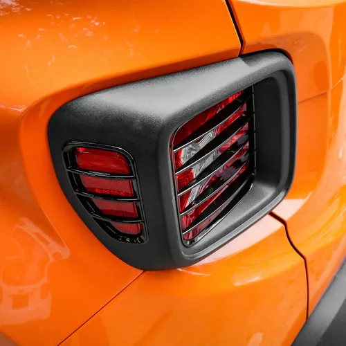 Vista 6 de Hoolcar Cubiertas de lámpara de luz trasera de ABS, protector de luz trasera para Jeep Renegade 2016-2021, Negro